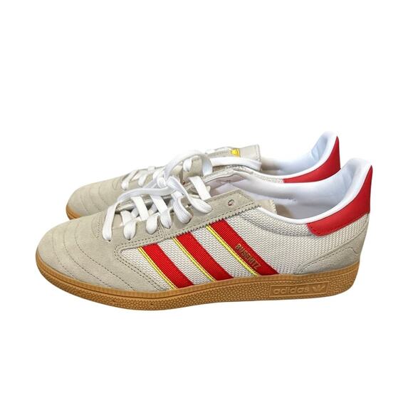ADIDAS JI4416 Busenitz Vintage \'Feather Grey Red Sneakers Mens Size 8.5 New